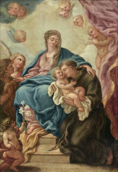 null ÉCOLE ITALIENNE du XVIIIe siècle

Saint Antoine de Padoue, Vierge et enfant...