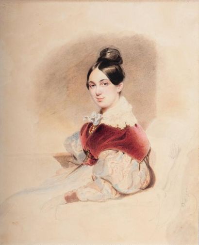 Moritz Michael DAFFINGER (Vienne, 1790-1849) Fürstin Melanie Metternich, née Mélanie...
