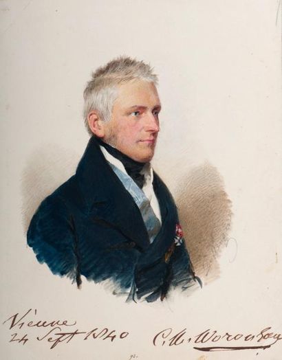 Moritz Michael DAFFINGER (Vienne, 1790-1849) Graf Michael Semenovich Voronzoff (1782-1852)...
