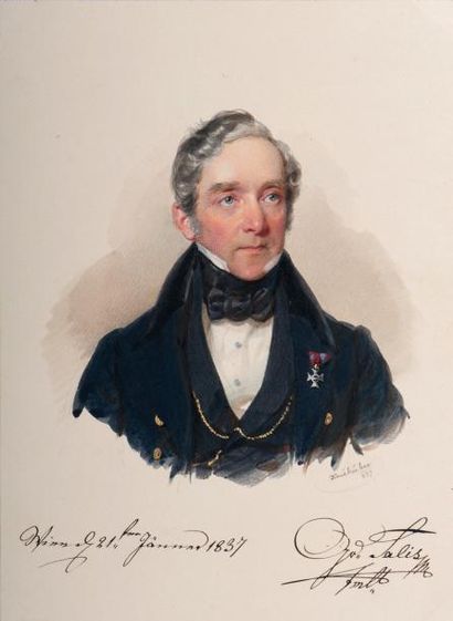 Joseph KRIEHUBER (Vienne, 1800-1876) Graf Rudolf von Salis-Zizers Comte Rodolphe...