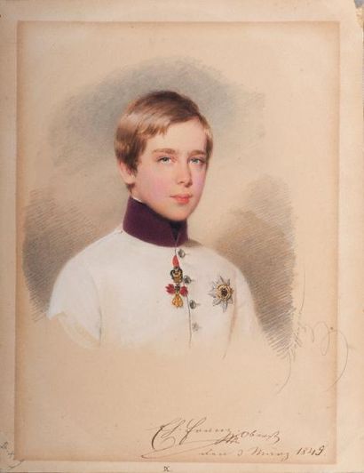 Moritz Michael DAFFINGER (Vienne, 1790-1849) Erzherzog Franz Joseph von Österreich...