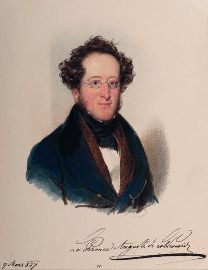 Moritz Michael DAFFINGER (Vienne, 1790-1849) Fürst August Longin Lobkowitz Prince...