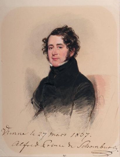Moritz Michael DAFFINGER (Vienne, 1790-1849) Fürst Alfred von Schönburg-Hartenstein...