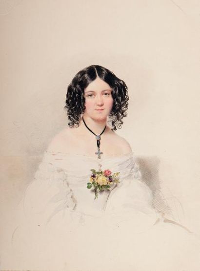 Moritz Michael DAFFINGER (Vienne, 1790-1849) Gräfin Helene Esterhàzy, née Gräfin...