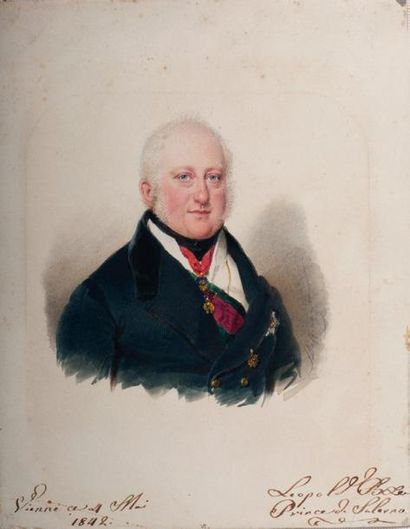 Moritz Michael DAFFINGER (Vienne, 1790-1849) Leopold von Bourbon-Neapel, prinz von...