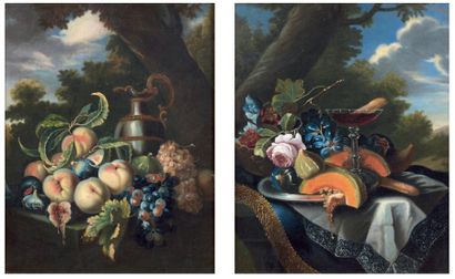 ÉCOLE ITALIENNE du XIXe siècle Nature morte de fruits dans le goût du XVIIIe siècle...