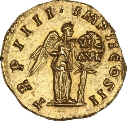 null LUCIUS VÉRUS (161-169).

Auréus. Rome (163-164). 7,27 g.

Son buste lauré, drapé...