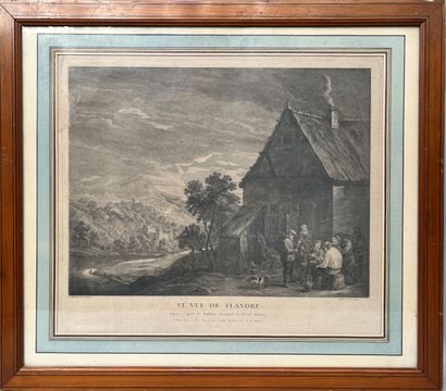 null After David TÉNIERS

 "View of Flanders",

Two engravings

Frame in pitchpin....