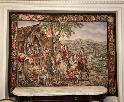 null Aubusson tapestry after Teniers "Military camp

265 x 203 cm