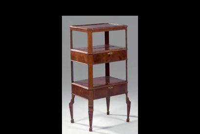 null Small piece of furniture for work in mahogany with three trays, two of which...