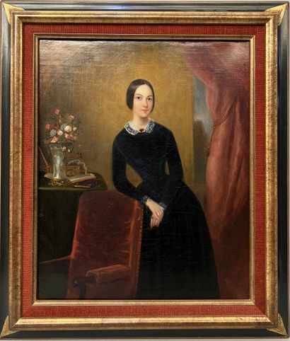 null School of the XIXth century 

Portrait of a woman in bust

oil on canvas

40...