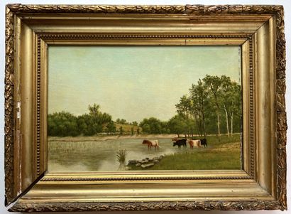 null MODERN SCHOOL
Herd of cattle drinking
Oil on canvas. 
22 x 33 cm.


---
COLLECTION...