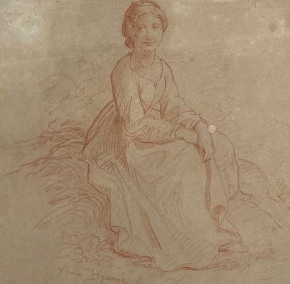 null Jacques Louis ROUX dit Louis BROWNE (1824-?)
Femme assise
Dessin à la sanguine,...