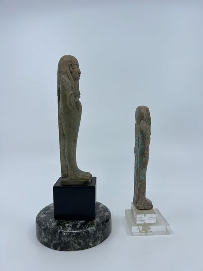 null LOT composed of two oushebtis inscribed with a text in hieroglyphic characters...