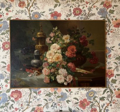 null Frédéric DE MONTALAND (1850-1911)
Jeté de roses
Huile sur toile, signée en bas...