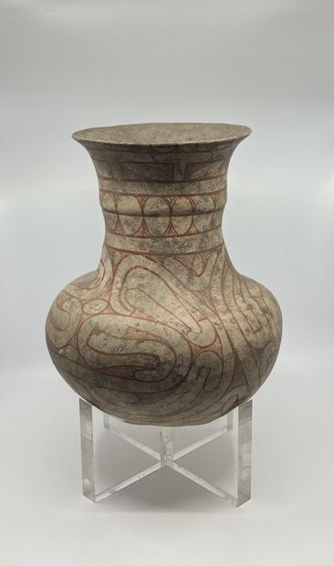 null THAILANDE
GRAND VASE en terre cuite à décor brun-ocre.
Ban Chiang, 2ème - 3ème...