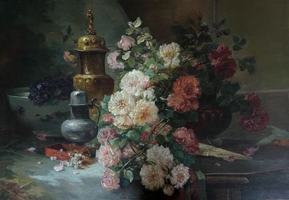 null Frédéric DE MONTALAND (1850-1911)
Jeté de roses
Huile sur toile, signée en bas...