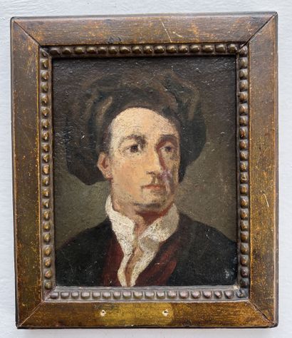 null École Française du XIXe siècle.
"Portrait d'homme"
Huile sur panneau.
17,5 x...