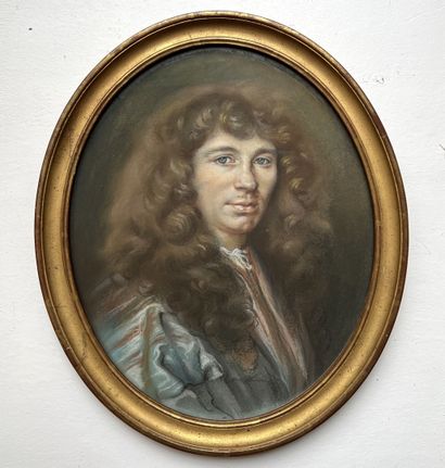 null École Française du XIXe siècle
"Portrait présumé de Molière"
Pastel et fusain...