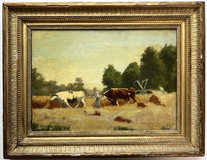 null MODERN SCHOOL
Threshing wheat
Oil on cardboard. 
24 x 33 cm.


---
COLLECTION...