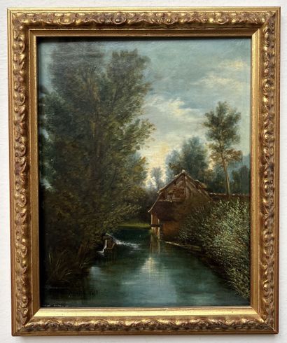 null H. LACOUTURE
Etrepagny, 1878
Oil on panel, signed and dated 1878 lower left,...