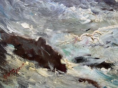 null William II MACTAGGART (1903-1981)
Big Sea
Oil on canvas signed lower left. 
40...