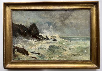 null William II MACTAGGART (1903-1981)
Big Sea
Oil on canvas signed lower left. 
40...