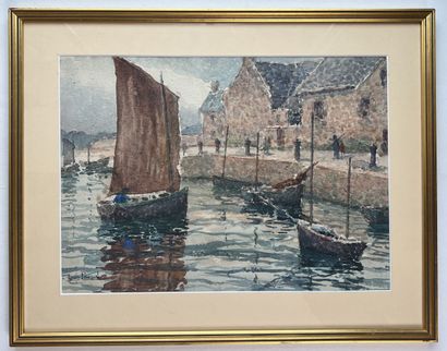 null Louis PONSIN (1877 - 1949)
Honfleur the lieutenancy 
The quays 
Two watercolors...