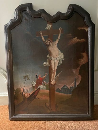 null "La Crucifixion de Jésus"

XVIIIe siècle.

Huile sur panneau.

81 x 56 cm