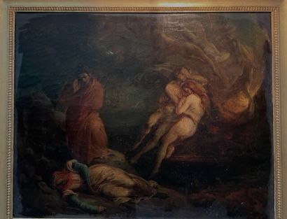 null D'après Delacroix : 

Le sommeil de Dante, Virgile avec Paolo et Francesca

Huile...