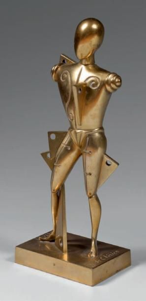 D'après Giorgio de CHIRICO Castore Épreuve en bronze à patine dorée, signée, numérotée...