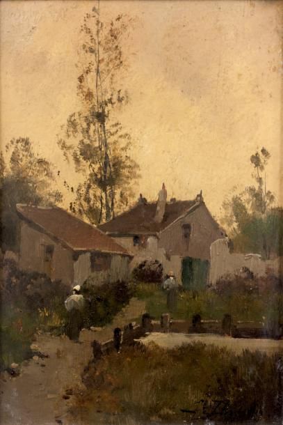 Paul Michel DUPUY (1869-1949) La ferme Huile sur panneau, signée en bas à droite....