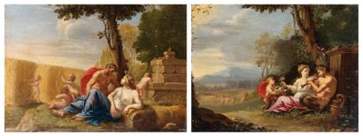 Attribué à Nicolas PERELLE (1631-1695) La famille du satyre ou le printemps Satyre...