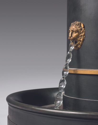 null HANGER simulating a gilt bronze and patinated bronze fountain surmounted by...
