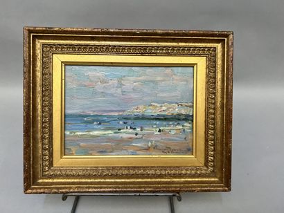 null Roy Henri BROWN (1879-1956)
"Animated landscape by the sea".
Oil on panel, signed...