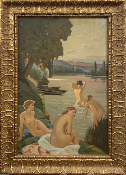 null Georges DEVOUX (1896-1964)
Bathers
Oil on canvas
Signed lower right
78 x 82...