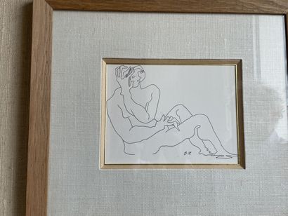 null Ossip ZADKINE (1888-1967)
"Femme assise"
Eau forte originale, 1966 (?), monogrammée...