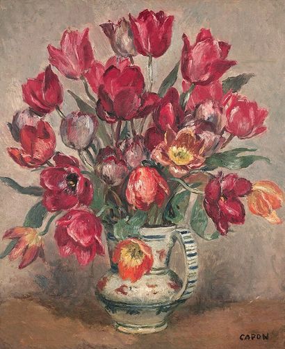 null Georges Émile CAPON (1890-1980)
Le bouquet de tulipes
Huile sur toile, signée...