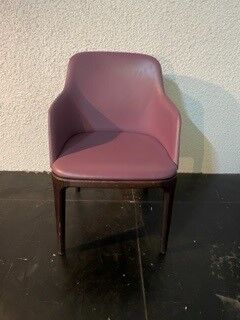 null Emmanuel GALLINA 
Suite of six chairs model " Grace ", oak structure, purple...