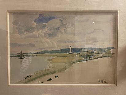 null Jean HELLEU (1894-1985)
- Saint Malo Goélette
aquarelle signée en bas à gauche...