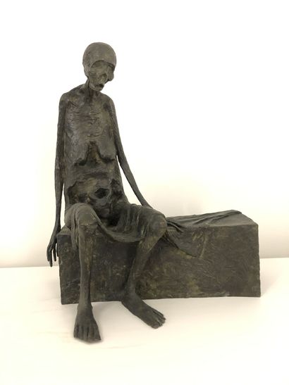 null Marc PETIT (1961)
Sculpture-volume, Personnage assis
Epreuve en bronze, signée,...