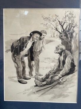 null Ferdinand-Sigismond BAC (1859-1952)
The Conversation with the Beggar
Ink drawing,...
