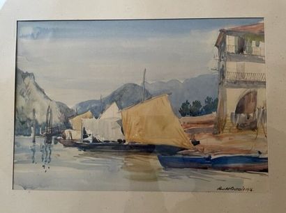 null Albert-Alexandre BENOIS (1888-1960)
Vue du lac Majeur
Aquarelle, signée en bas...