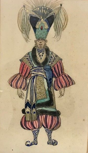 null BAKST (Lev Samuilovitch Rosenberg, dit Léon). Dessin original. Costume pour...