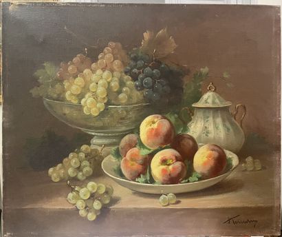 null MODERN SCHOOLS
Still life with fruits
Two oils on canvas,
signed lower right....