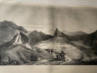 null Gravure par DAUZATS
"Route de Rochefort au Mont-Dor" 
Épreuve en noir par Engelmann...