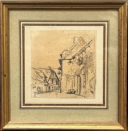 null Paul HUET (1803-1869)
-Rue de village
9,5 x 10 cm
-Le hêtre condamné
13,5 x...