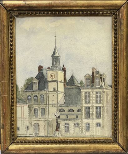null Henri Joseph HARPIGNIES (1819-1916)
Facade de château
Aquarelle signée et datée...