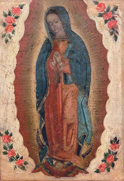 ÉCOLE MEXICAINE du XVIIIe siècle
La Vierge...