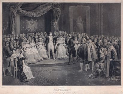 - Lithograph after Victor ADAM
Napoleon surrounded...
